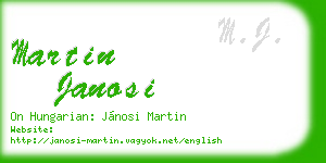 martin janosi business card